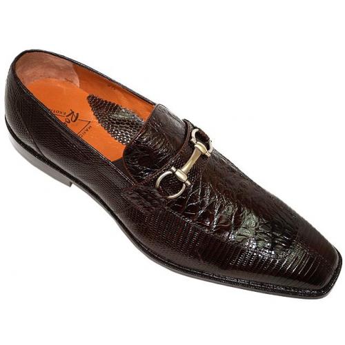 Romano "Willy X" Brown Genuine Crocodile Flanks/Lizard Shoes